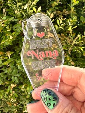 Vintage style motel key 3.5” keychain Best Nana Ever grandmother gift idea